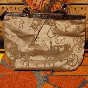 Vintage Coach Horse and Carriage Print Handbag